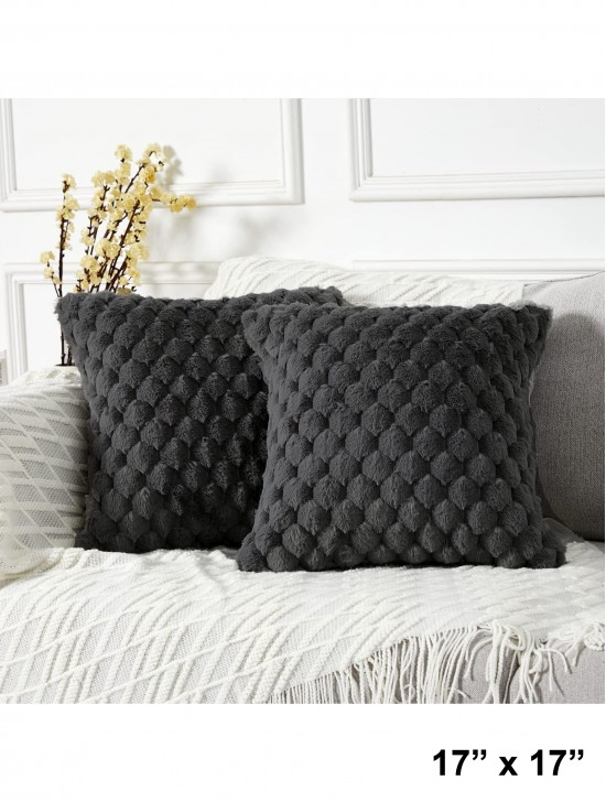 Pineapple Grid Soft Wool Fleece Feeling Cushion & Filler